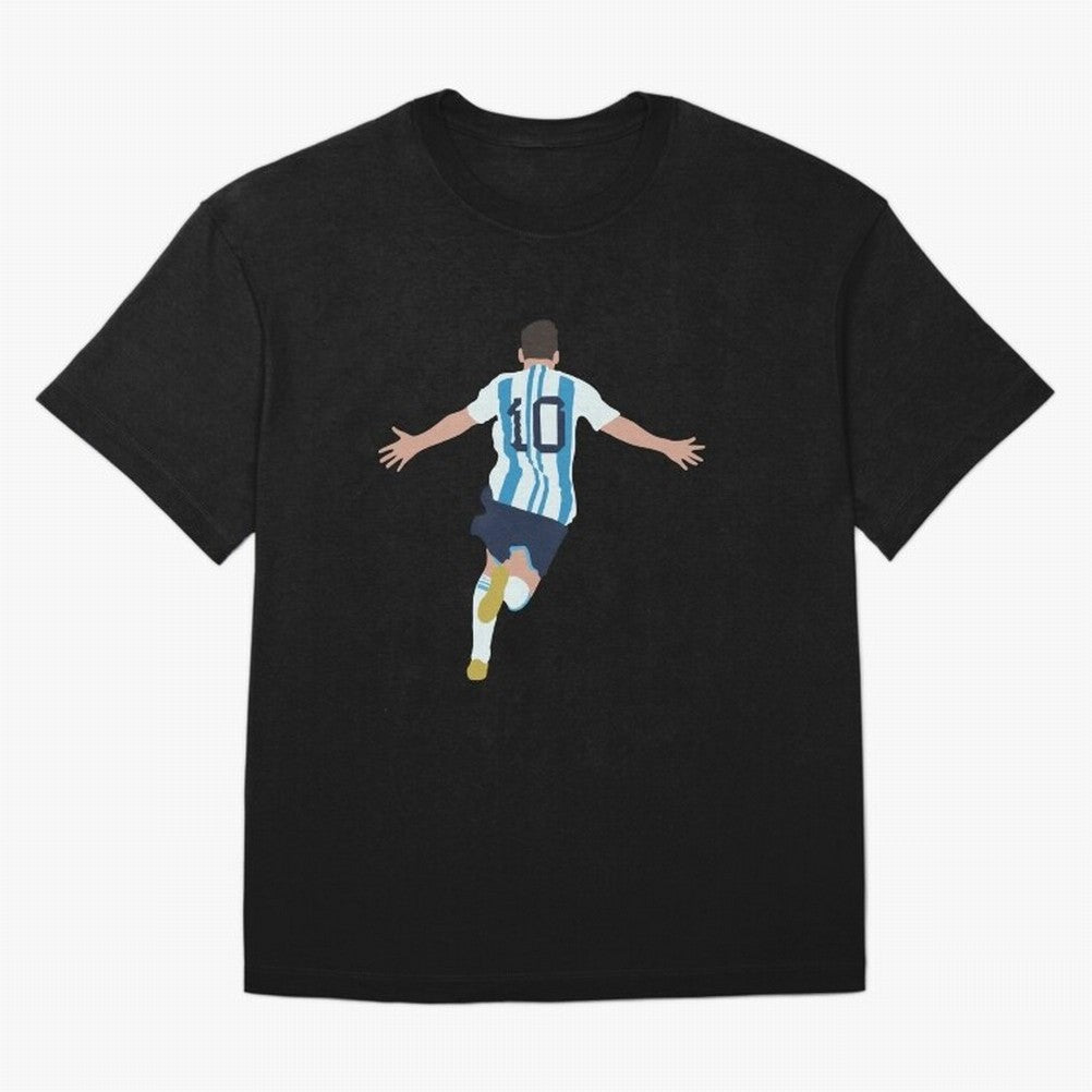 Lionel Messi minimalist illustration Classic T-Shirt Celebrate Soccer Greatness during FIFA World Cup 2026 for Fans of Cristiano Ronaldo and France, Bringing Football Festival Excitement, Trophy Ambitions, Country Rivalries and Star Player Buzz;
