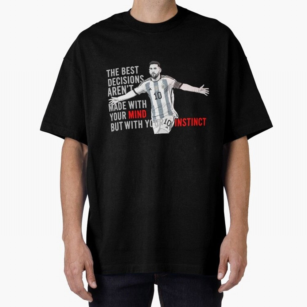 Messi Instinct Oversized T-Shirt Stand with the FIFA World Cup 2026 Group Stage Journey through Neymar, Haaland and Cristiano Ronaldo Highlights, France and Portugal Pride, Worldwide Fan Energy, Dramatic Goals, Stadium Lights and Championship
