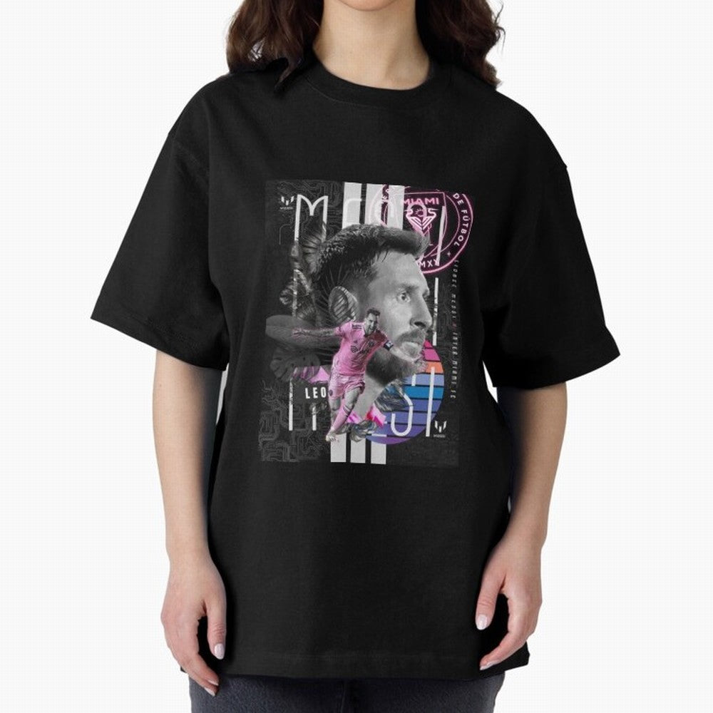 Inter Miami FC Messi Oversized T-Shirt Celebrate Global Passion for the FIFA World Cup 2026 Group Stage Journey through Neymar, Haaland and Cristiano Ronaldo Highlights, Argentina Pride, Retro Football Energy, Iconic Rivalries, Trophy Chase Drama