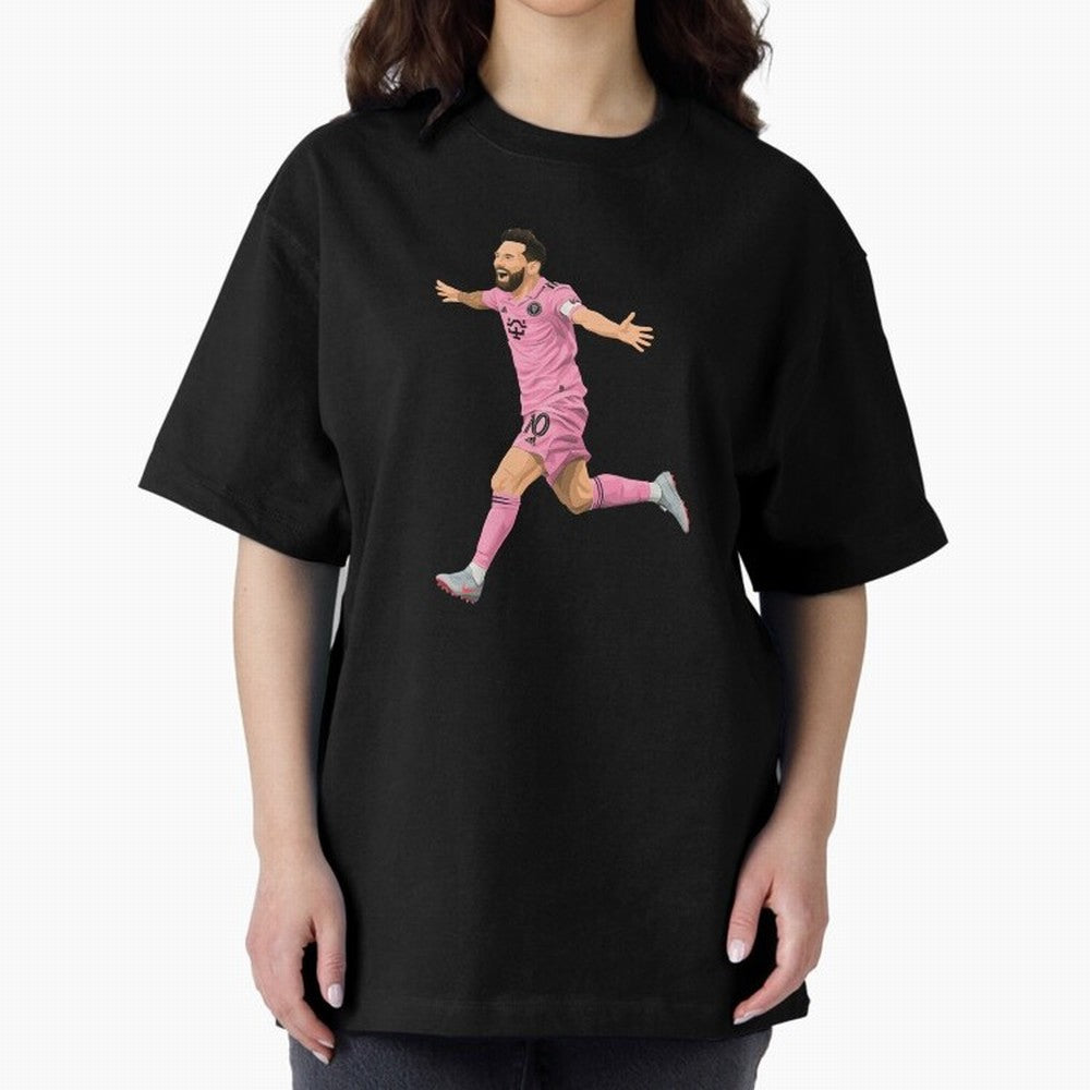 Lionel Messi celebration Oversized T-Shirt Fuel Your Fan Pride for the FIFA World Cup 2026 Journey through Messi and Cristiano Ronaldo Highlights, Argentina and Brazil Pride, Vintage Soccer Flavor, Modern Football Stars, National Flags and Final