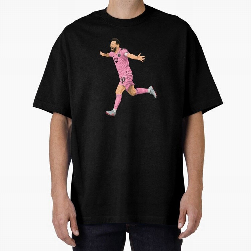 Lionel Messi celebration Oversized T-Shirt Fuel Your Fan Pride for the FIFA World Cup 2026 Journey through Messi and Cristiano Ronaldo Highlights, Argentina and Brazil Pride, Vintage Soccer Flavor, Modern Football Stars, National Flags and Final