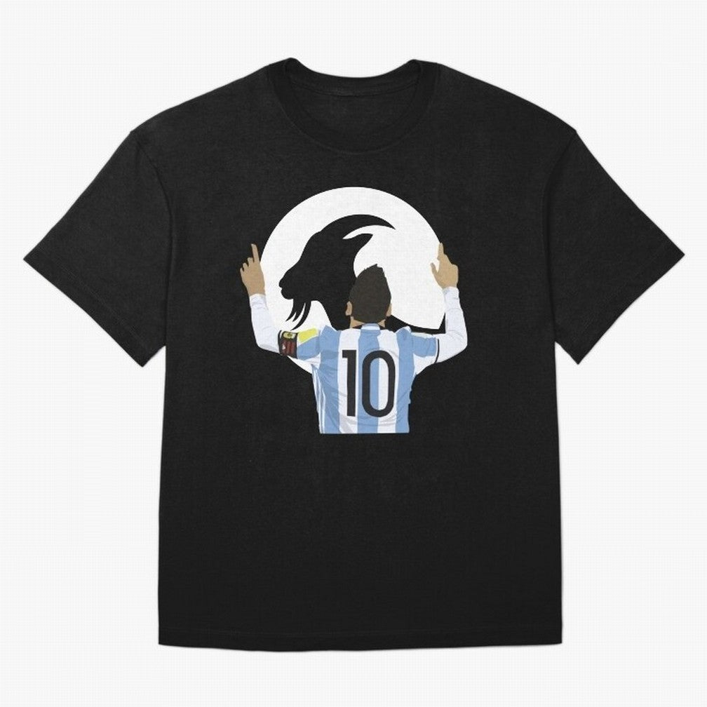 Lionel Messi Goat Oversized T-Shirt Cheer for Match Day Hype around FIFA World Cup 2026, Neymar, Haaland and Cristiano Ronaldo, Spain and Netherlands, Soccer Culture, Superstar Moments, National Team Dreams and Competitive Fire; Made for Collectors