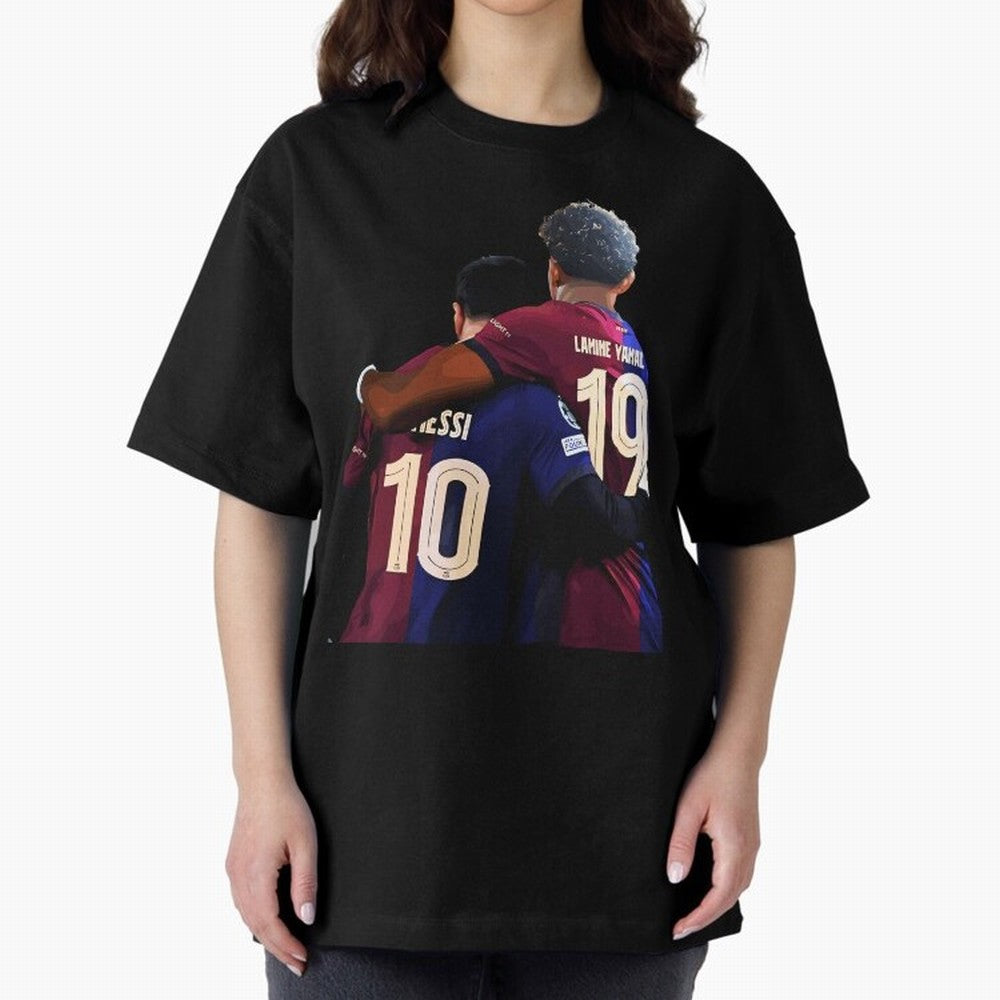 Lionel Messi and Foster child Classic T-Shirt Celebrate Fan Culture around Global Football Passion for FIFA World Cup 2026 USA Canada Mexico, with Neymar, Brazil, Vintage Soccer Flavor, Modern Football Stars, National Flags and Final Night Emotion;