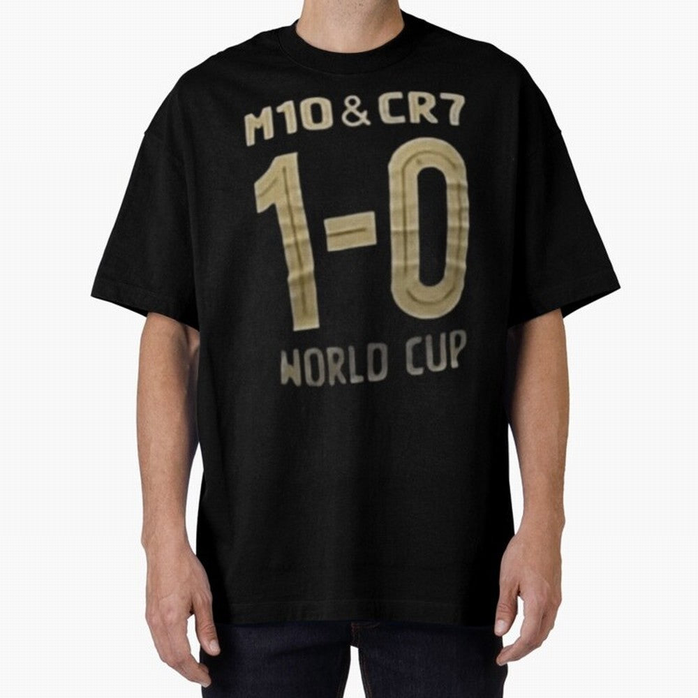 M10 And Cr7 1-0 World Cup Football Classic T-Shirt Experience Global Football Passion for FIFA World Cup 2026, Capturing Messi, Neymar and Mbappe, England, Soccer Culture, Superstar Moments, National Team Dreams and Competitive Fire; Great for