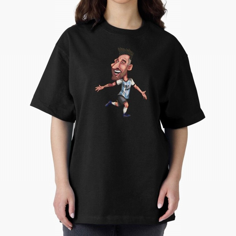 Lionel Messi Sticker Oversized T-Shirt Feel International Energy from FIFA World Cup 2026 for Fans of CR7 and Spain, Bringing Game Day Rituals, Football Legends, Country Pride and the Road to the Final; Made for Die Hard Supporters, Soccer Lovers,