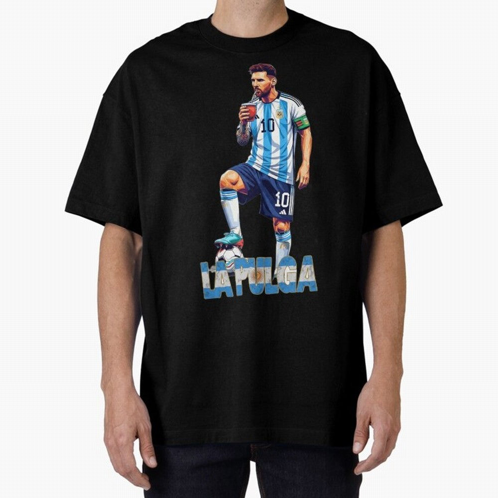 Argentina World Champs Messi Number Oversized T-Shirt Show Support during FIFA World Cup 2026 Spirit, Filled with Portugal, Messi, Football Passion, Legendary Performances, Festival Vibes and Supporter Community; Great for Watch Parties, Sports