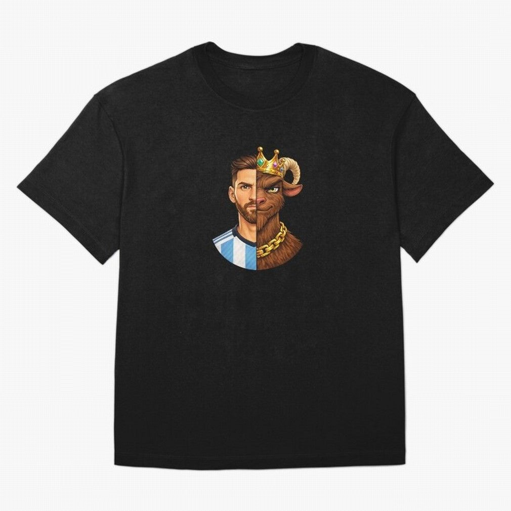 Half Man Half GOAT - Lionel Messi Oversized T-Shirt Support the Legends of FIFA World Cup 2026 USA Canada Mexico Spirit, Filled with England, Cristiano Ronaldo, Haaland and CR7, Game Day Rituals, Football Legends, Country Pride and the Road to the