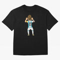 Cartoon Illustration Messi vs Netherlands World Cup Qatar 2022 Oversized T-Shirt Share FIFA World Cup 2026 USA Canada Mexico with Haaland and Mbappe, Argentina Energy, Game Day Rituals, Football Legends, Country Pride and the Road to the Final;
