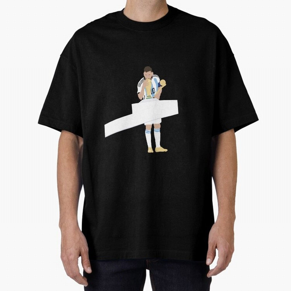 Messi minimalist design Oversized T-Shirt Fuel Global Football Passion for FIFA World Cup 2026, Centered on Haaland, England, France and Netherlands, Tournament Hype, Historic Matchups, Family Viewing Parties and Global Sports Pride; Great for