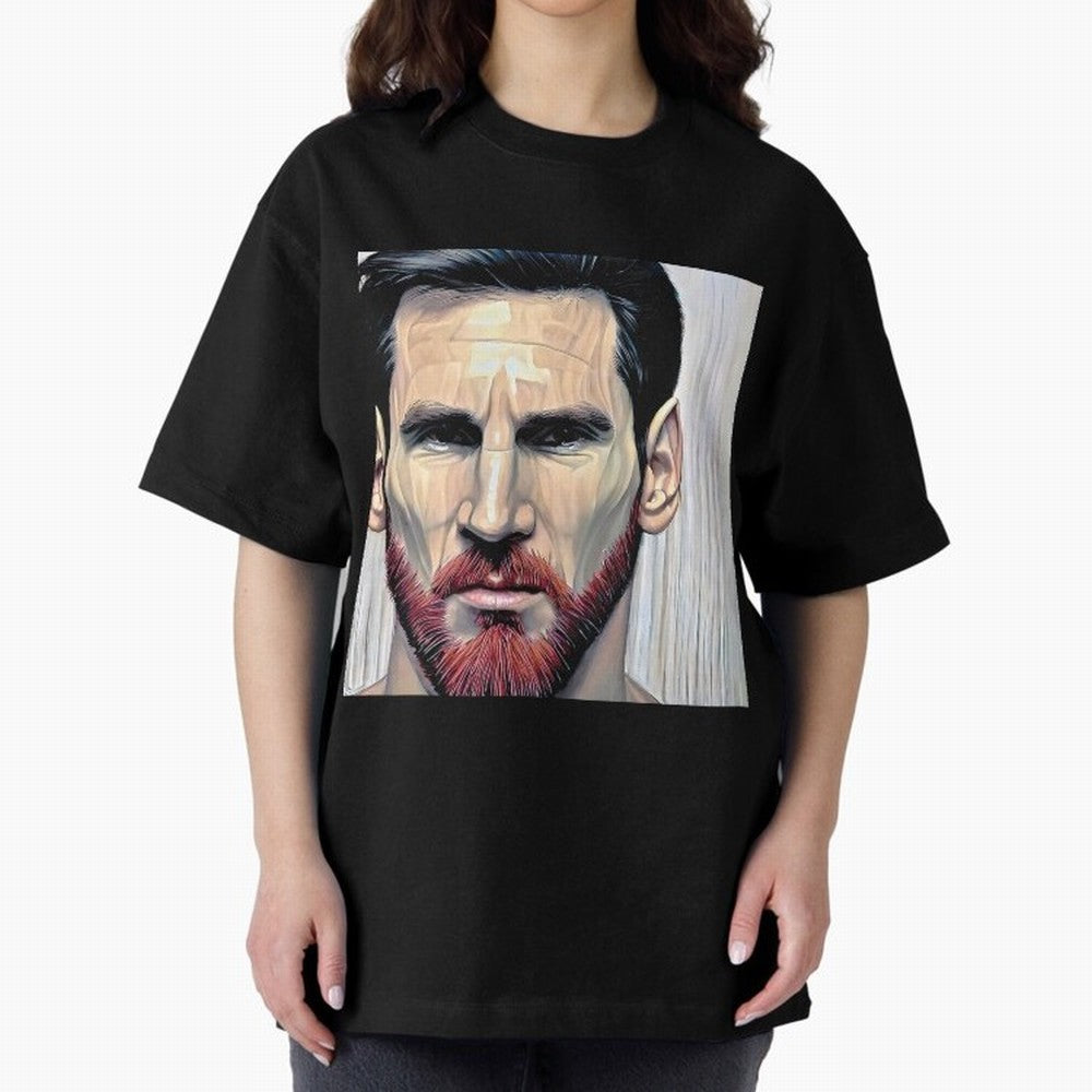 Cartoon-like Messi Oversized T-Shirt Bring Stadium Energy to Match Day Hype around FIFA World Cup 2026 USA Canada Mexico, Cristiano Ronaldo, Haaland and CR7, France and Portugal, Football Passion, Legendary Performances, Festival Vibes and