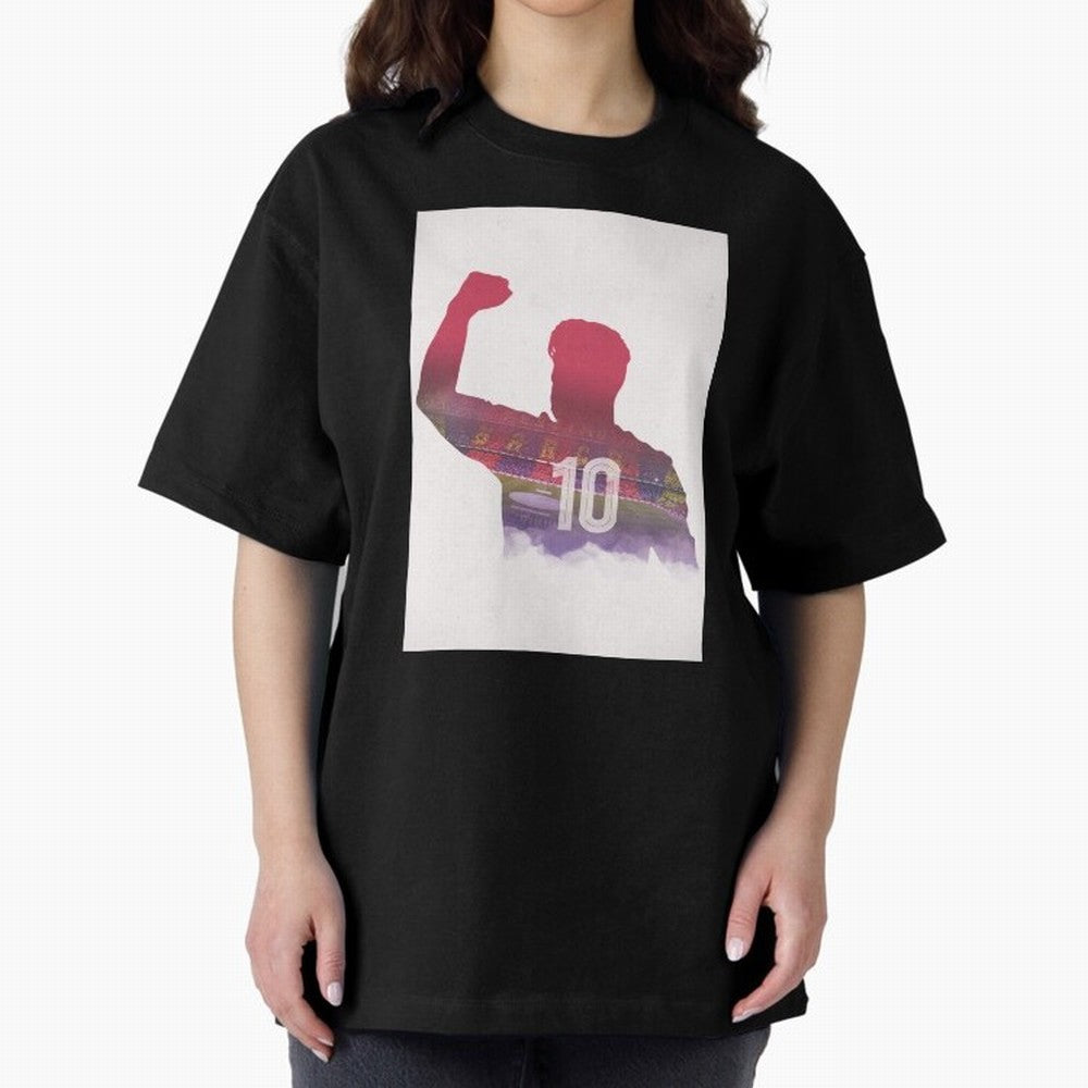 Lionel Messi Artwork Oversized T-Shirt Follow the Road to the FIFA World Cup 2026 Group Stage Journey through Neymar Highlights, Brazil Pride, Sports Nostalgia, International Competition, Famous Players and Unforgettable Victories; Made for