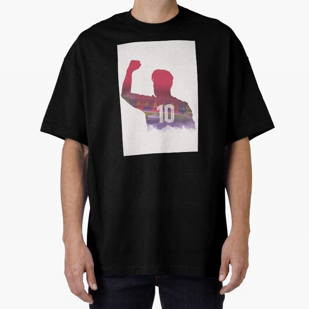 Lionel Messi Artwork Oversized T-Shirt Follow the Road to the FIFA World Cup 2026 Group Stage Journey through Neymar Highlights, Brazil Pride, Sports Nostalgia, International Competition, Famous Players and Unforgettable Victories; Made for