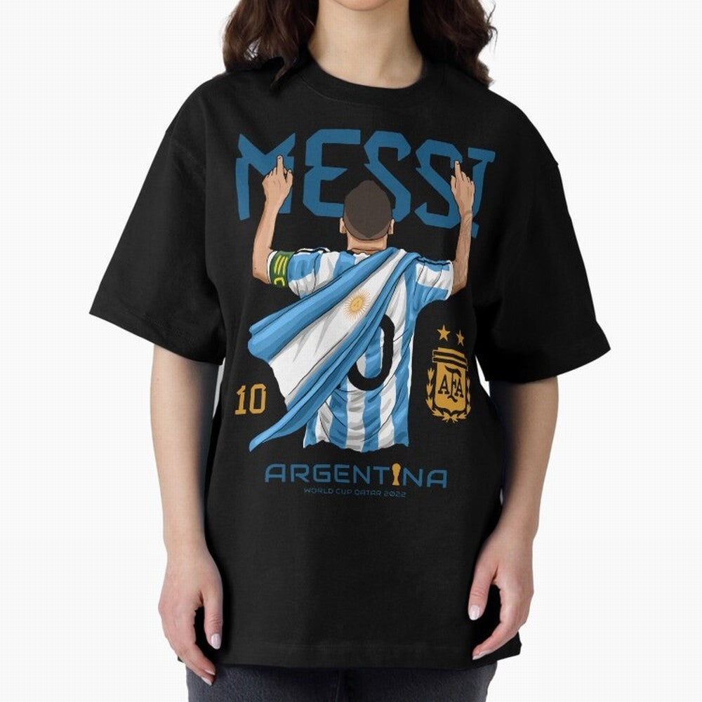 The King Leo Messi Legend Oversized T-Shirt Celebrate Unforgettable Nights in Match Day Hype around FIFA World Cup 2026 Group Stage, Mbappe, England and Germany, Vintage Soccer Flavor, Modern Football Stars, National Flags and Final Night Emotion;