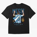The King Leo Messi Legend Oversized T-Shirt Celebrate Unforgettable Nights in Match Day Hype around FIFA World Cup 2026 Group Stage, Mbappe, England and Germany, Vintage Soccer Flavor, Modern Football Stars, National Flags and Final Night Emotion;