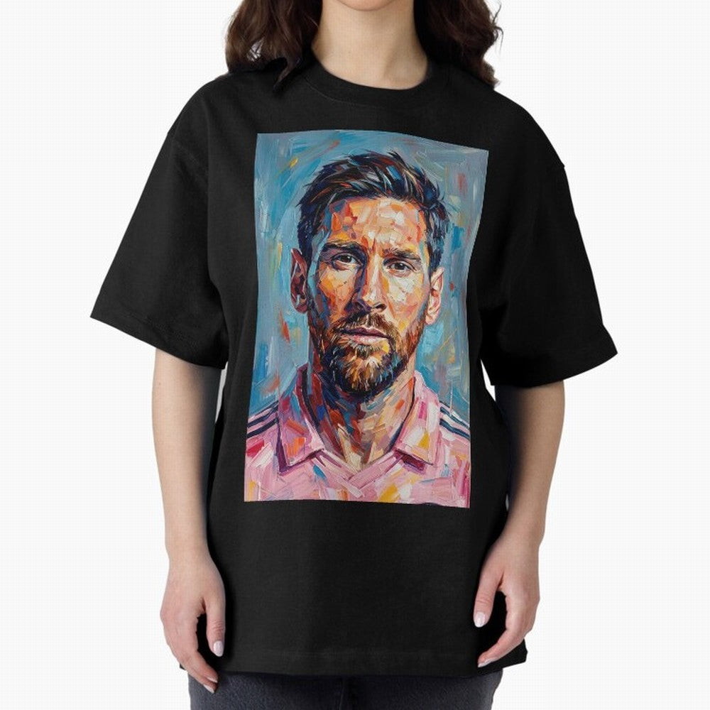 Portrait Painting of Lionel Messi Classic T-Shirt Celebrate Football Heritage in FIFA World Cup 2026 USA Canada Mexico for Fans of Neymar and Netherlands, Bringing Stadium Memories, Football Loyalty, International Chants and Championship Tradition;