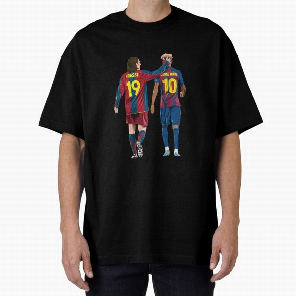 Lionel Messi and Friend Oversized T-Shirt Join FIFA World Cup 2026 USA Canada Mexico Spirit, with Portugal, Spain and Germany, Neymar, Vintage Soccer Flavor, Modern Football Stars, National Flags and Final Night Emotion; Created for Match Day