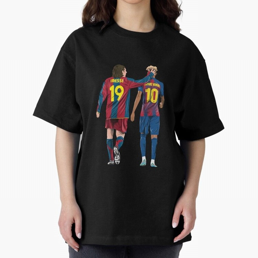 Lionel Messi and Friend Oversized T-Shirt Join FIFA World Cup 2026 USA Canada Mexico Spirit, with Portugal, Spain and Germany, Neymar, Vintage Soccer Flavor, Modern Football Stars, National Flags and Final Night Emotion; Created for Match Day