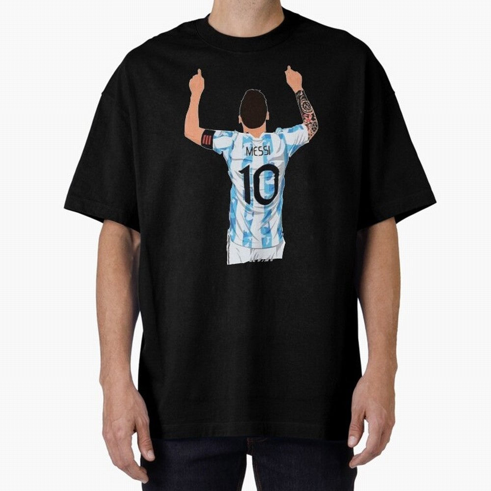 Lionel Messi Oversized T-Shirt Bring Match Day Fire to Global Football Passion for FIFA World Cup 2026 Group Stage, Celebrating CR7, Argentina and Brazil, Supporter Pride, Iconic Celebrations, Legendary Names and Global Match Day Energy; Created