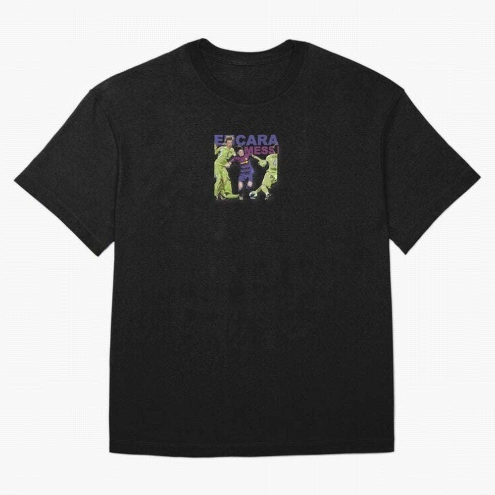 Barcelona 'Encara Messi' Design Oversized T-Shirt Bring Match Day Fire to Global Football Passion for FIFA World Cup 2026 USA Canada Mexico, Connected to Neymar, Haaland and Cristiano Ronaldo, Spain, Football History, Final Match Energy, Crowd