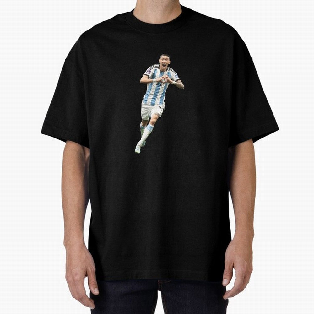 Angel Di Maria Oversized T-Shirt Back the Journey through Match Day Hype around FIFA World Cup 2026 Group Stage, Haaland and Mbappe, Germany, Global Supporter Spirit, Legendary Goals, National Colors and Tournament Celebration; Perfect for People