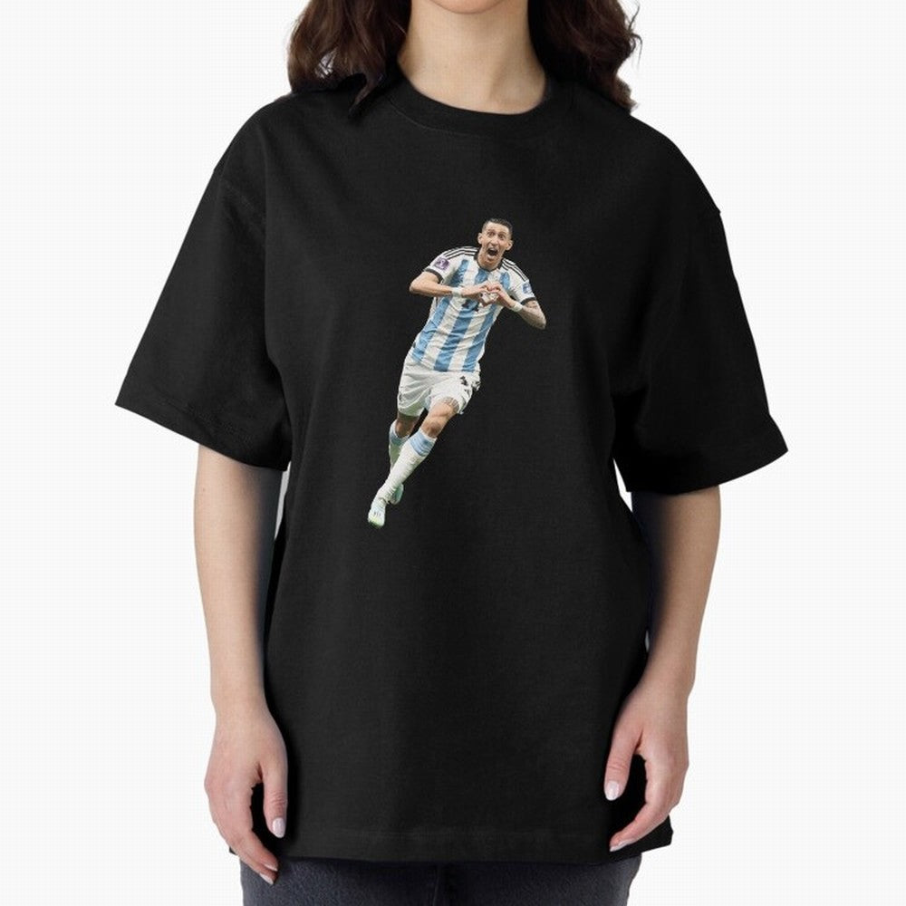 Angel Di Maria Oversized T-Shirt Back the Journey through Match Day Hype around FIFA World Cup 2026 Group Stage, Haaland and Mbappe, Germany, Global Supporter Spirit, Legendary Goals, National Colors and Tournament Celebration; Perfect for People