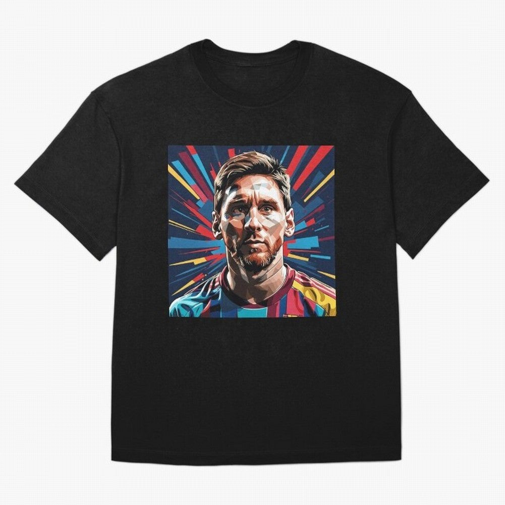 Lionel Messi Pop-Art Portrait Oversized T-Shirt Celebrate the Biggest Stage of the FIFA World Cup 2026 Journey through Messi, CR7 and Mbappe Highlights, England and Germany Pride, Match Day Excitement, Supporter Culture, Golden Goals and Global