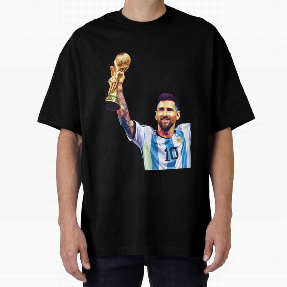 Messi wpap pop art Oversized T-Shirt Support the Legends of FIFA World Cup 2026 USA Canada Mexico Made for Mbappe, Spain and Netherlands Energy, Vintage Soccer Flavor, Modern Football Stars, National Flags and Final Night Emotion; Built for