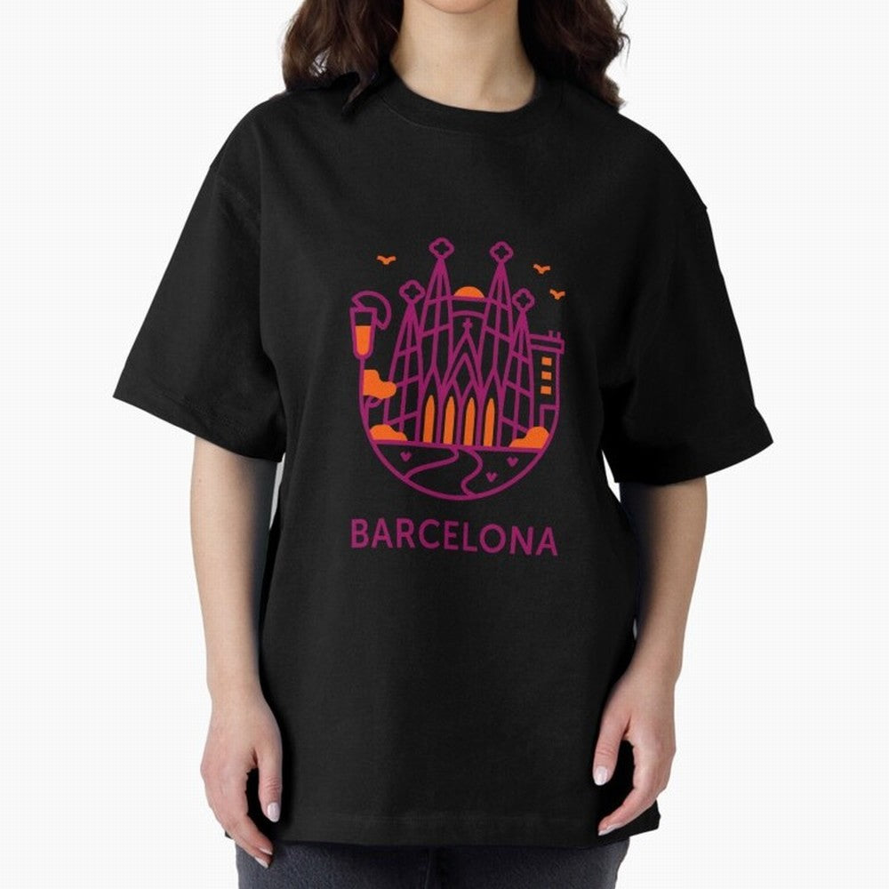 Luggage Barcelona Oversized T-Shirt Show Your Stadium Side during Match Day Hype around FIFA World Cup 2026, Mbappe, Brazil, Portugal and Argentina, Football Passion, Legendary Performances, Festival Vibes and Supporter Community; Ideal for Fans