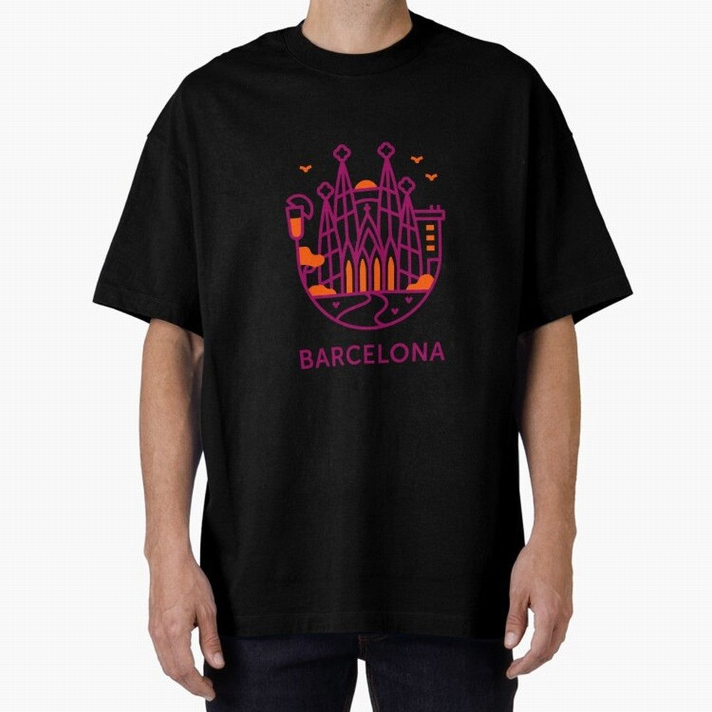 Luggage Barcelona Oversized T-Shirt Show Your Stadium Side during Match Day Hype around FIFA World Cup 2026, Mbappe, Brazil, Portugal and Argentina, Football Passion, Legendary Performances, Festival Vibes and Supporter Community; Ideal for Fans