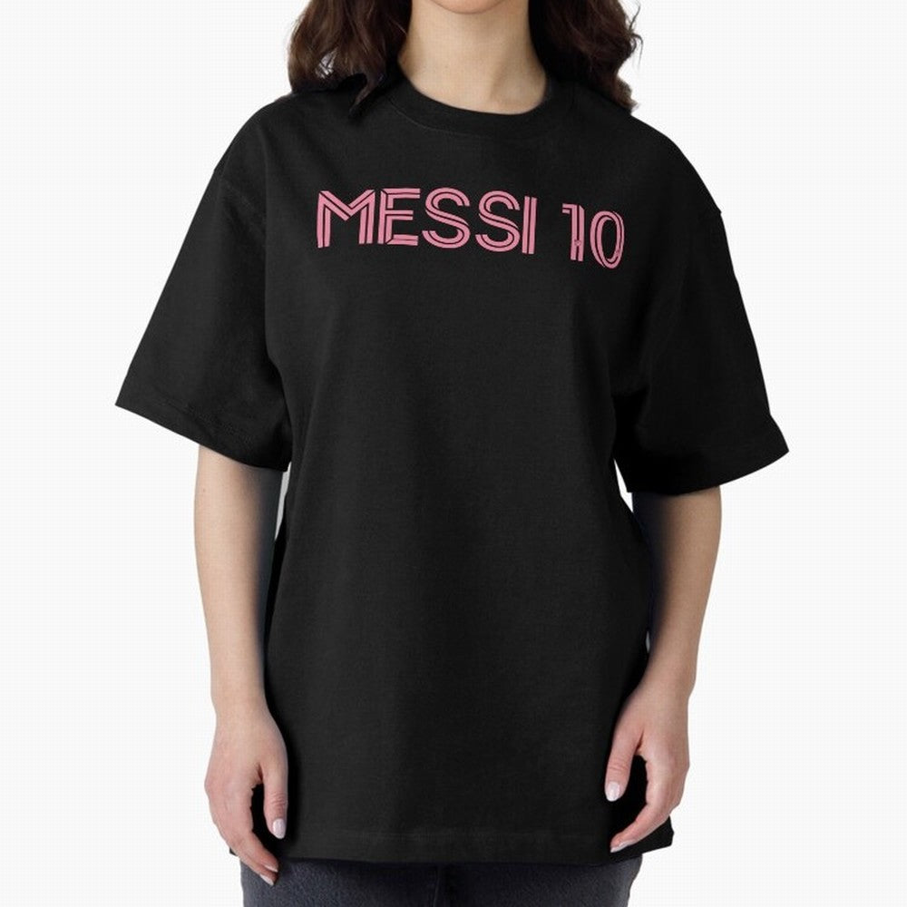 Messi Inter Miami Oversized T-Shirt Celebrate the Magic of the FIFA World Cup 2026 Group Stage Journey through Messi and Cristiano Ronaldo Highlights, Argentina, France and Brazil Pride, Championship Spirit, Famous Goals, Roaring Crowds and