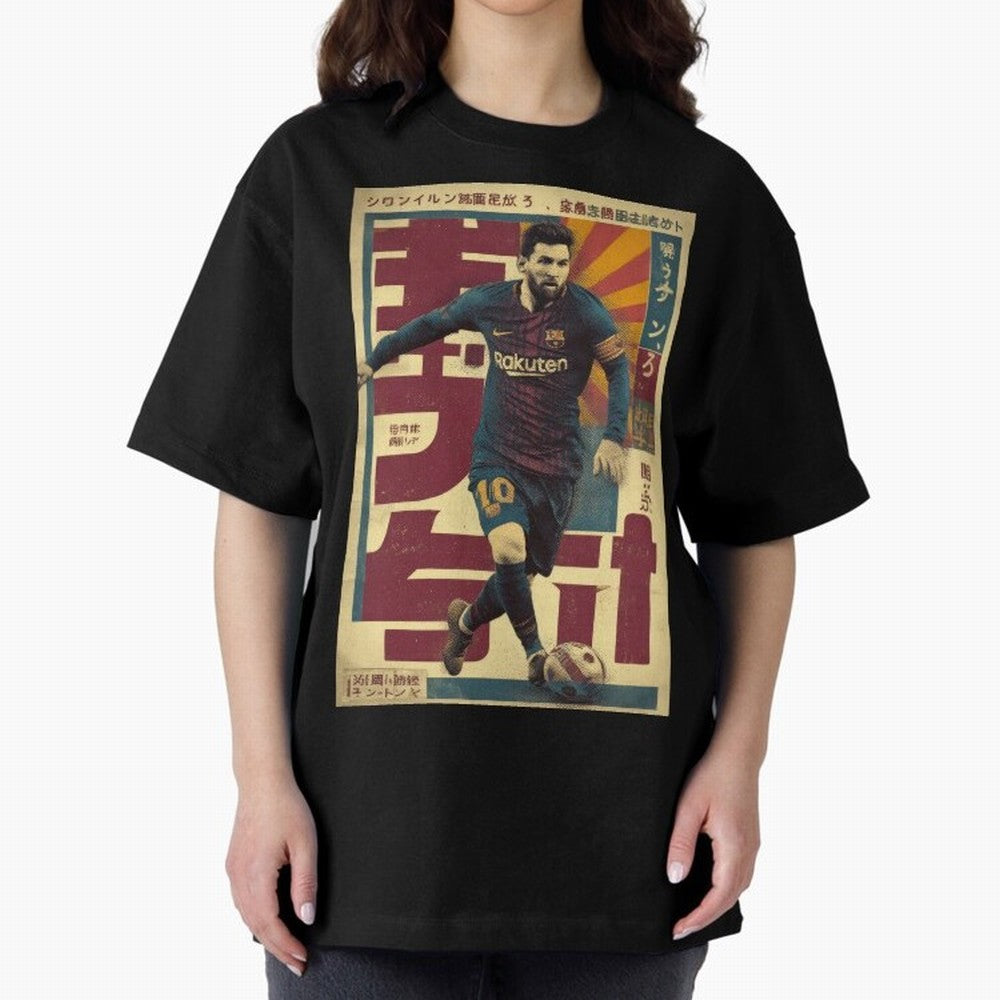 Retro 70's Japanese Messi Oversized T-Shirt Bring Home FIFA World Cup 2026 Group Stage Spirit, Celebrating England, France and Netherlands, Neymar, Haaland and Cristiano Ronaldo, Supporter Pride, Iconic Celebrations, Legendary Names and Global
