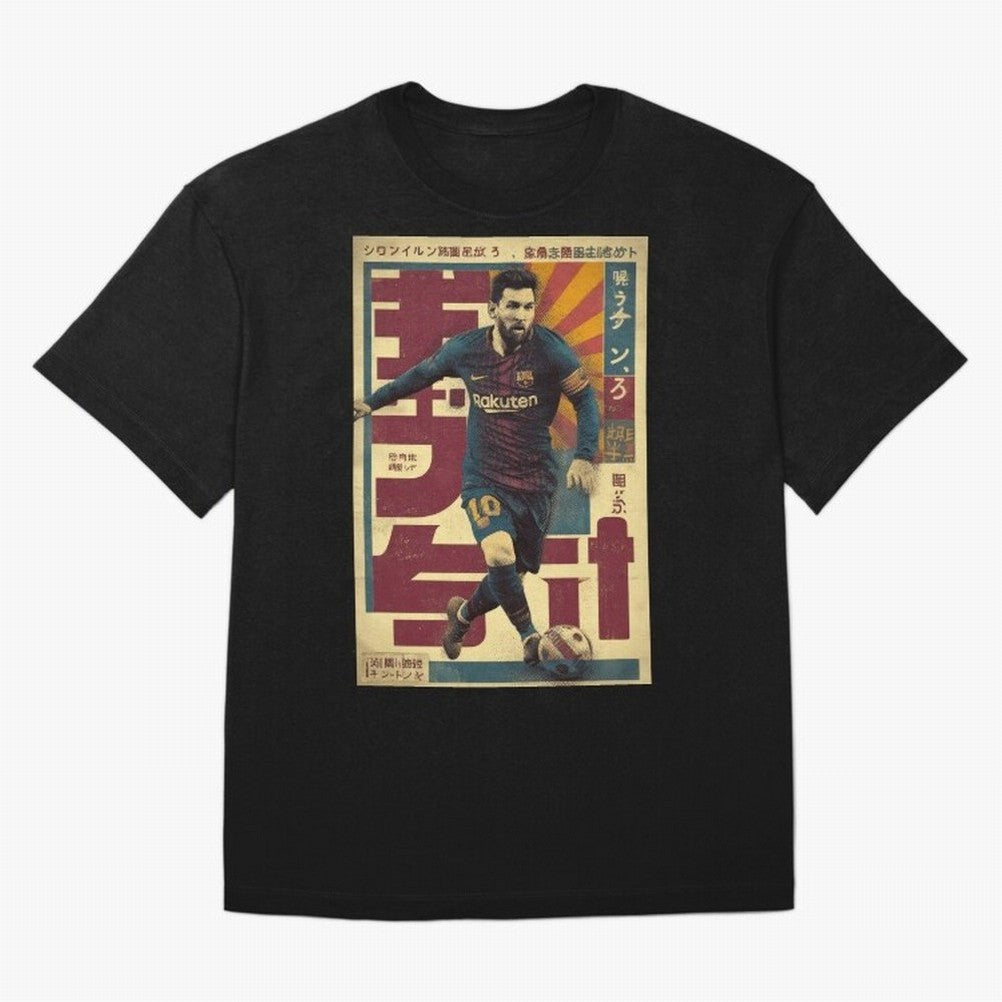 Retro 70's Japanese Messi Oversized T-Shirt Bring Home FIFA World Cup 2026 Group Stage Spirit, Celebrating England, France and Netherlands, Neymar, Haaland and Cristiano Ronaldo, Supporter Pride, Iconic Celebrations, Legendary Names and Global