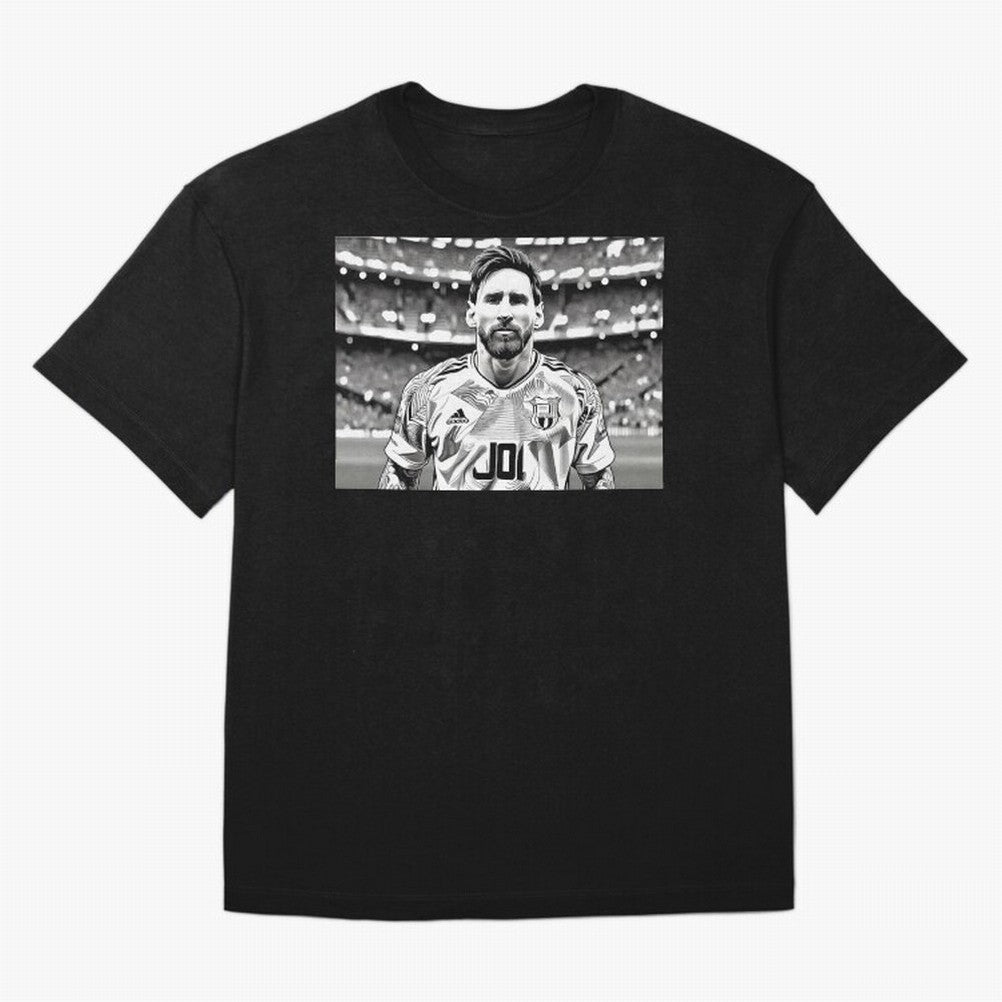 Messi Pop Art Portrait Oversized T-Shirt Support the Legends of FIFA World Cup 2026 Group Stage Spirit, Capturing France, Messi, CR7 and Mbappe, Worldwide Fan Energy, Dramatic Goals, Stadium Lights and Championship Celebrations; Perfect for People