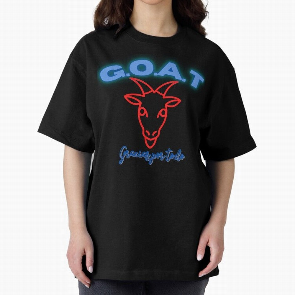Lionel Messi THANKS GOAT Shirt Oversized T-Shirt Build the FIFA World Cup 2026 Journey through Messi and Cristiano Ronaldo Highlights, England Pride, Football Passion, Legendary Performances, Festival Vibes and Supporter Community; Great for