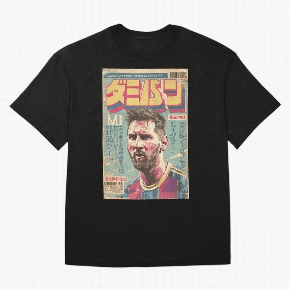 Messi the Goat Japanese Vintage Poster Classic T-Shirt Stand with Global Football Passion for FIFA World Cup 2026 Group Stage, Celebrating Cristiano Ronaldo, Portugal, Championship Spirit, Famous Goals, Roaring Crowds and International Football