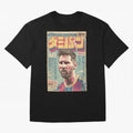 Messi the Goat Japanese Vintage Poster Classic T-Shirt Stand with Global Football Passion for FIFA World Cup 2026 Group Stage, Celebrating Cristiano Ronaldo, Portugal, Championship Spirit, Famous Goals, Roaring Crowds and International Football