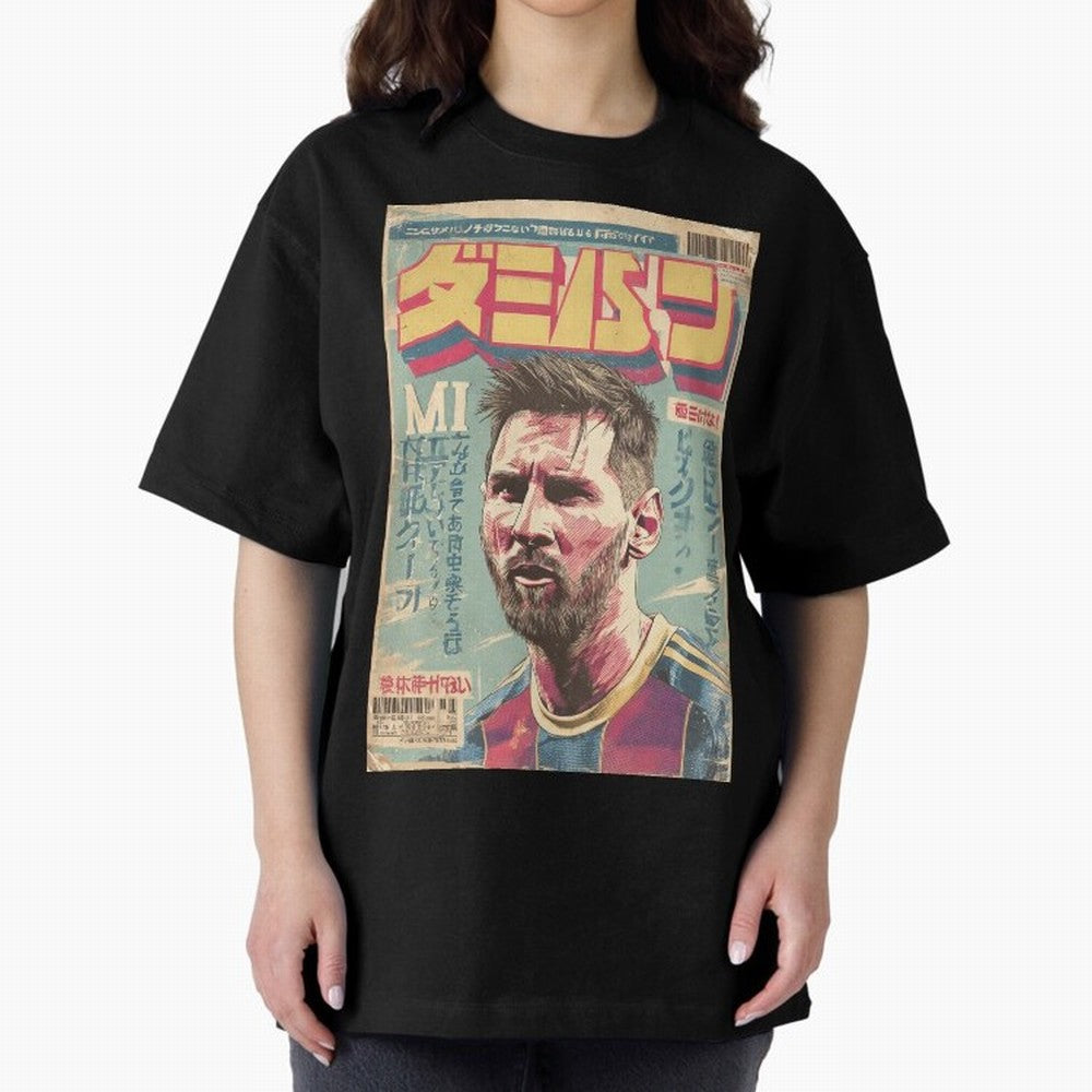 Messi the Goat Japanese Vintage Poster Classic T-Shirt Stand with Global Football Passion for FIFA World Cup 2026 Group Stage, Celebrating Cristiano Ronaldo, Portugal, Championship Spirit, Famous Goals, Roaring Crowds and International Football