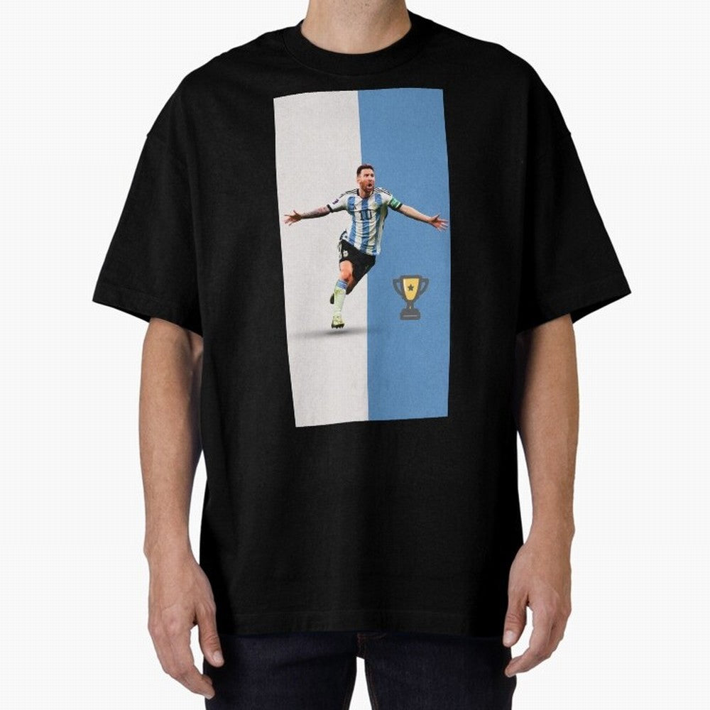 World Cup /Lional Messi/football, soccer Oversized T-Shirt Represent the Passion of FIFA World Cup 2026 Group Stage for Fans of Messi and Cristiano Ronaldo and Argentina and Brazil, Bringing Worldwide Fan Energy, Dramatic Goals, Stadium Lights and