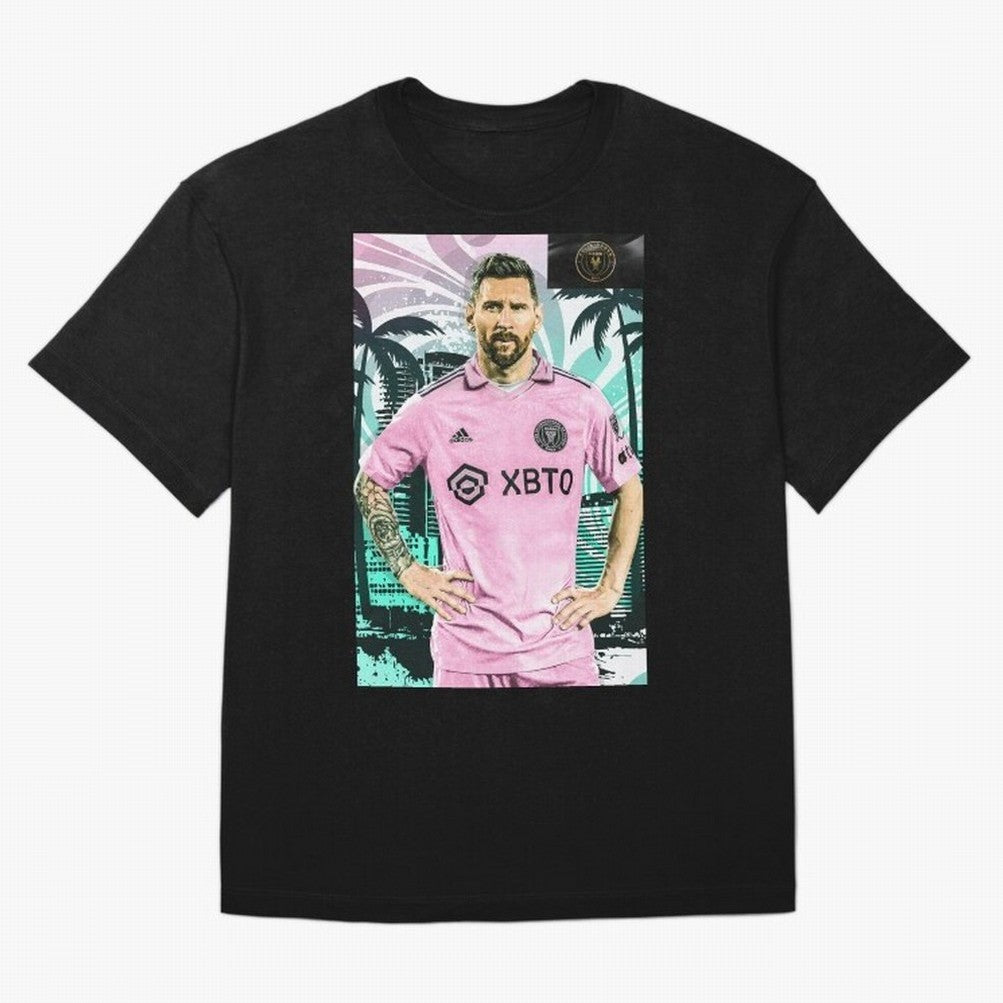 Messi Pop Art Portrait Oversized T-Shirt Live for the Drama of FIFA World Cup 2026 Built around Messi, CR7 and Mbappe, France Energy, Football Festival Excitement, Trophy Ambitions, Country Rivalries and Star Player Buzz; Great for Supporters Who