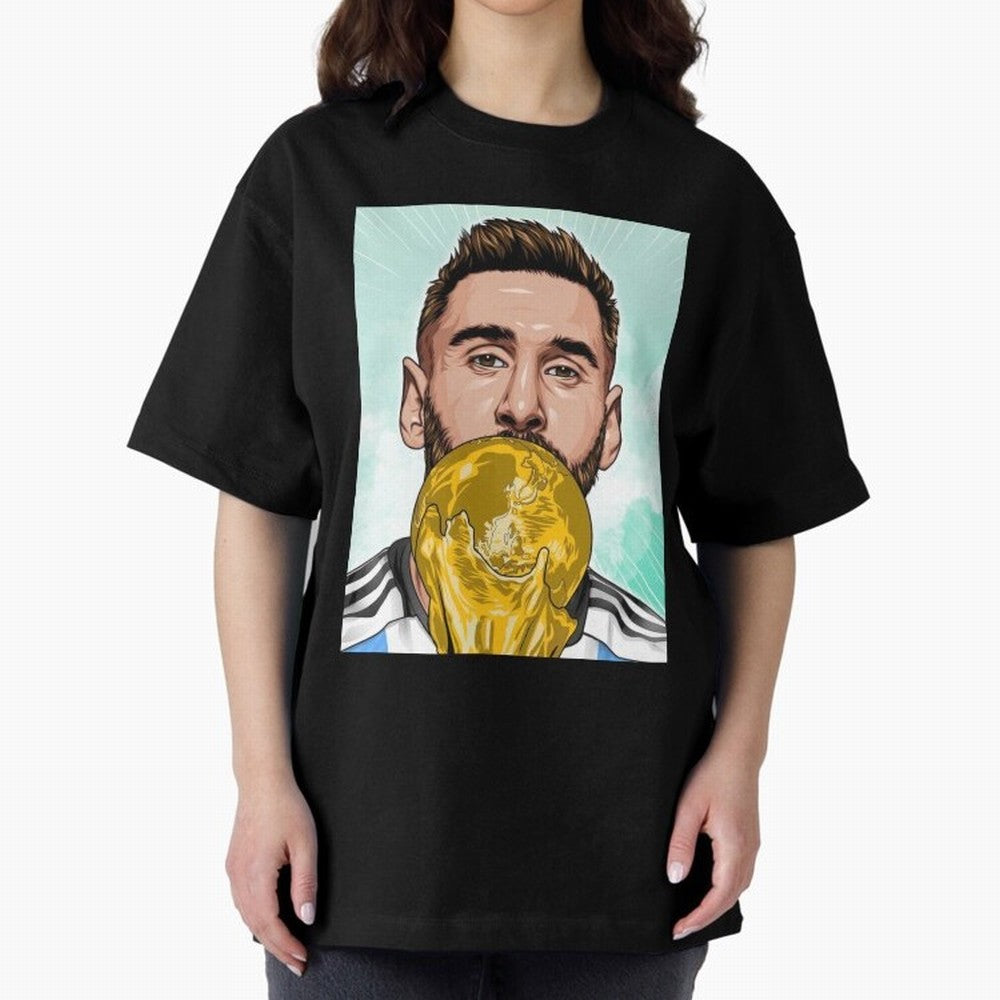 Messi goat Oversized T-Shirt Keep the Legacy of FIFA World Cup 2026 Highlighting CR7 and Messi, Brazil, Portugal and Argentina Energy, Game Day Rituals, Football Legends, Country Pride and the Road to the Final; Made for Die Hard Supporters, Soccer