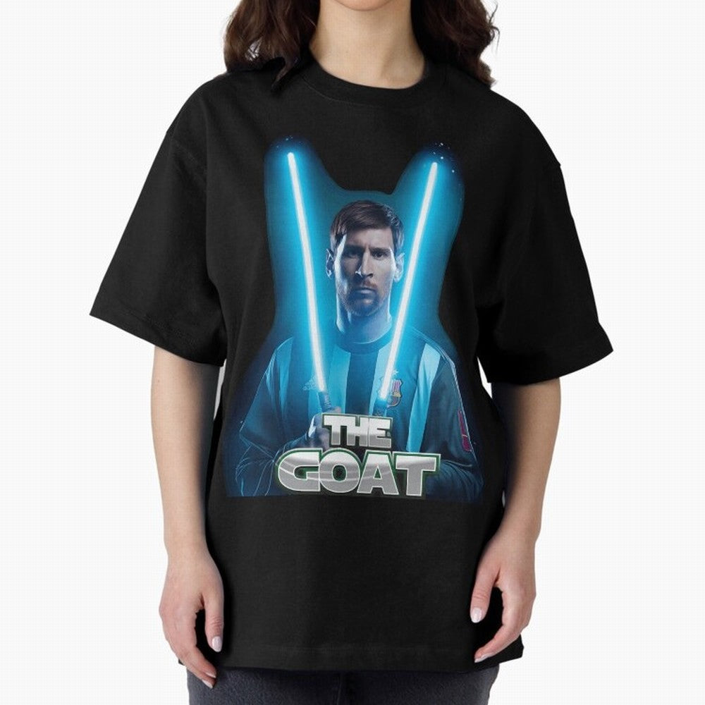 Messi Pop Art Portrait Oversized T-Shirt Celebrate Global Passion for FIFA World Cup 2026 USA Canada Mexico Spirit, Capturing Spain and Netherlands, Messi, Champion Mindset, Group Stage Buzz, Knockout Tension and Passionate Fan Culture; Perfect for
