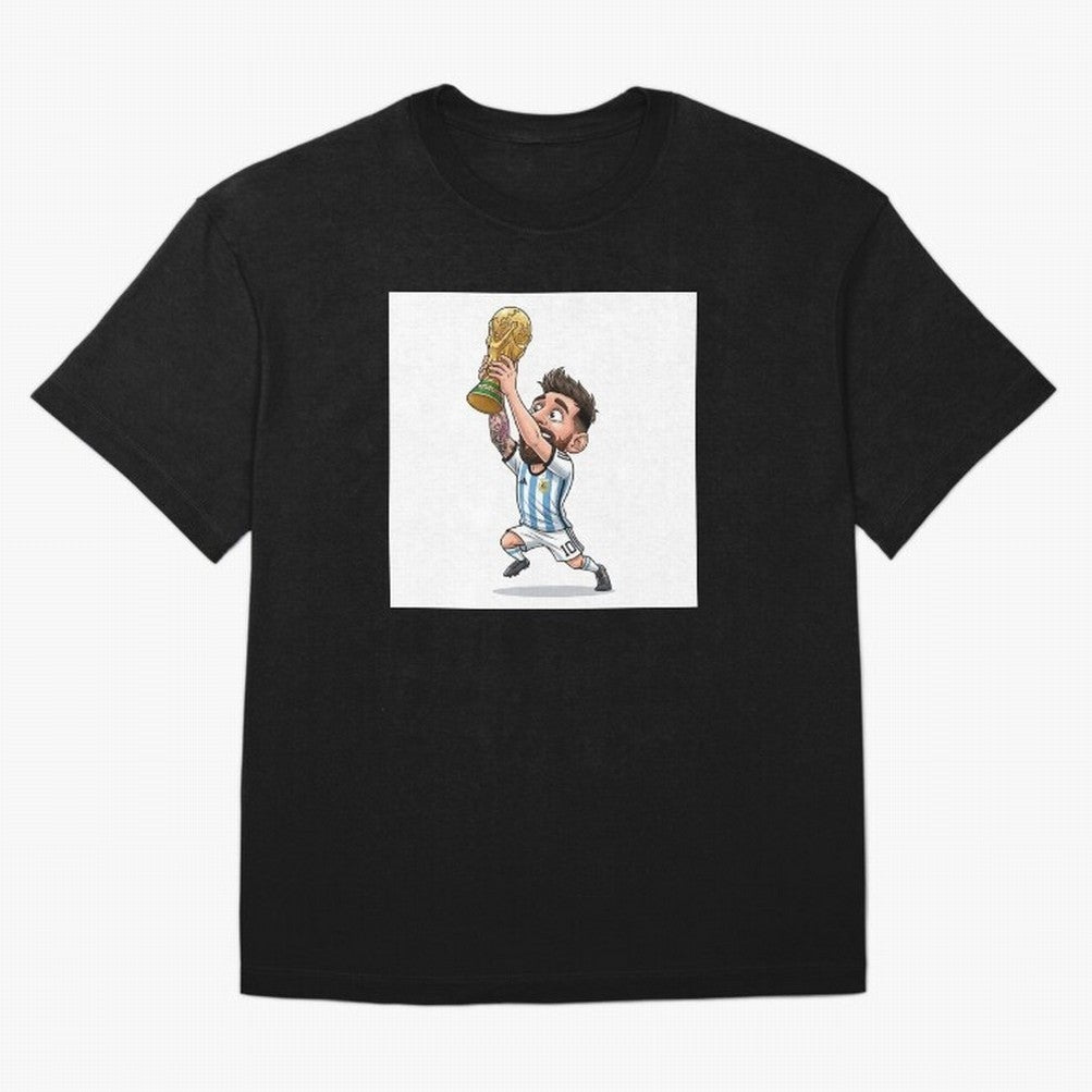 Lionel Messi Oversized T-Shirt Carry the FIFA World Cup 2026 Group Stage Journey through Messi Highlights, Portugal, Spain and Germany Pride, Retro Football Energy, Iconic Rivalries, Trophy Chase Drama and Stadium Atmosphere; Created for Match Day
