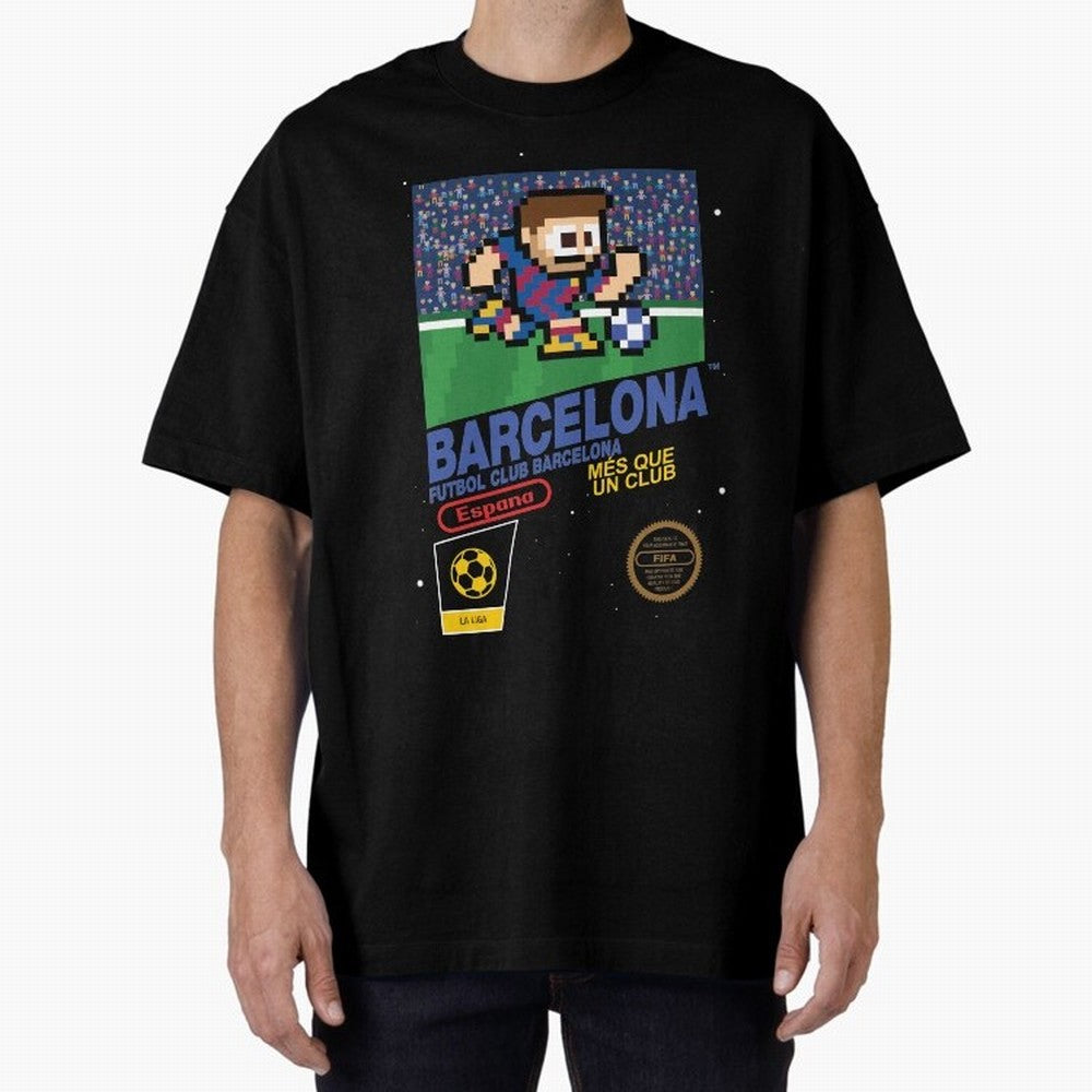 FC Barcelona (8-bit Football / Soccer Videogame Cart) Essential T-Shirt Experience FIFA World Cup 2026 Group Stage Inspired by Cristiano Ronaldo, Argentina and Brazil Energy, Vintage Soccer Flavor, Modern Football Stars, National Flags and Final