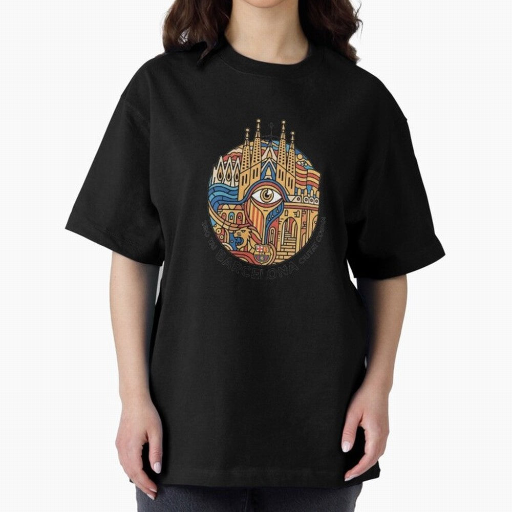 BARCELONA Oversized T-Shirt Show Championship Spirit for Match Day Hype around FIFA World Cup 2026, Cristiano Ronaldo, Argentina, Goal Celebration Energy, Supporter Heritage, Football Icons and Worldwide Tournament Joy; Ideal for Football Dads,