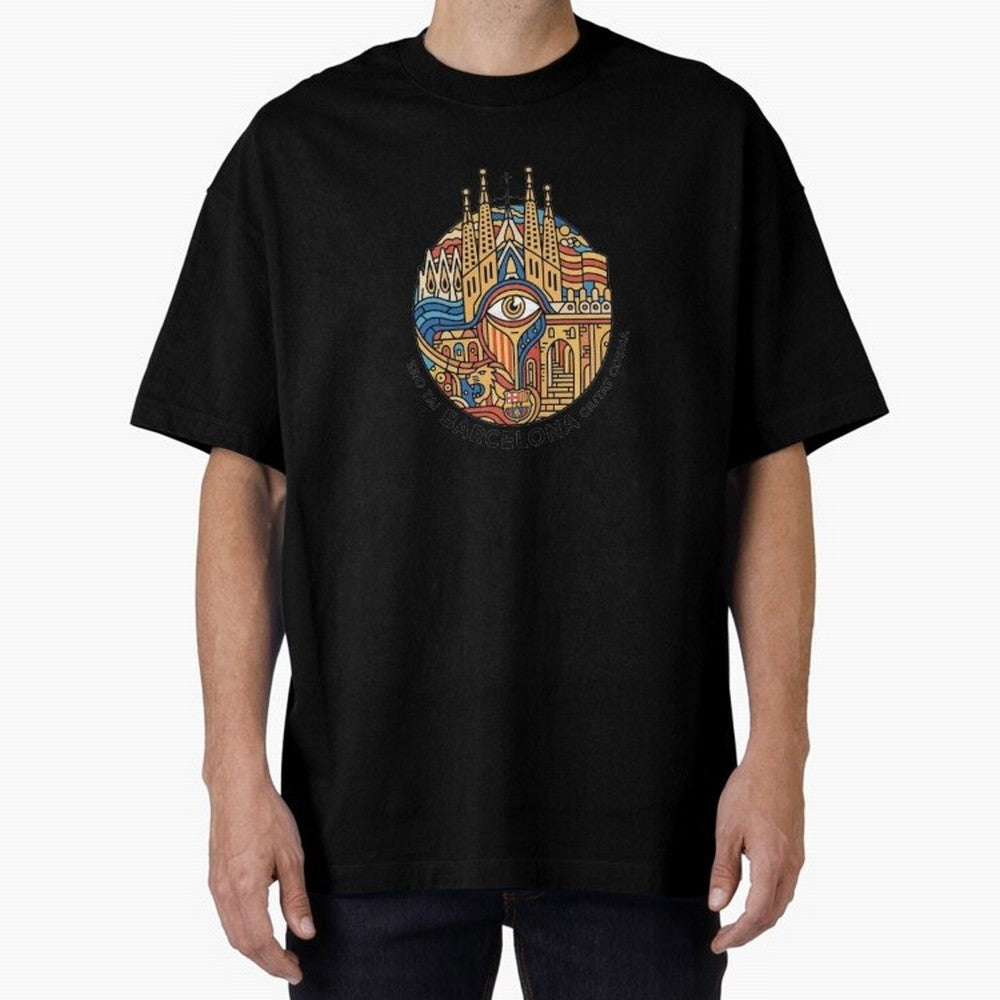 BARCELONA Oversized T-Shirt Show Championship Spirit for Match Day Hype around FIFA World Cup 2026, Cristiano Ronaldo, Argentina, Goal Celebration Energy, Supporter Heritage, Football Icons and Worldwide Tournament Joy; Ideal for Football Dads,