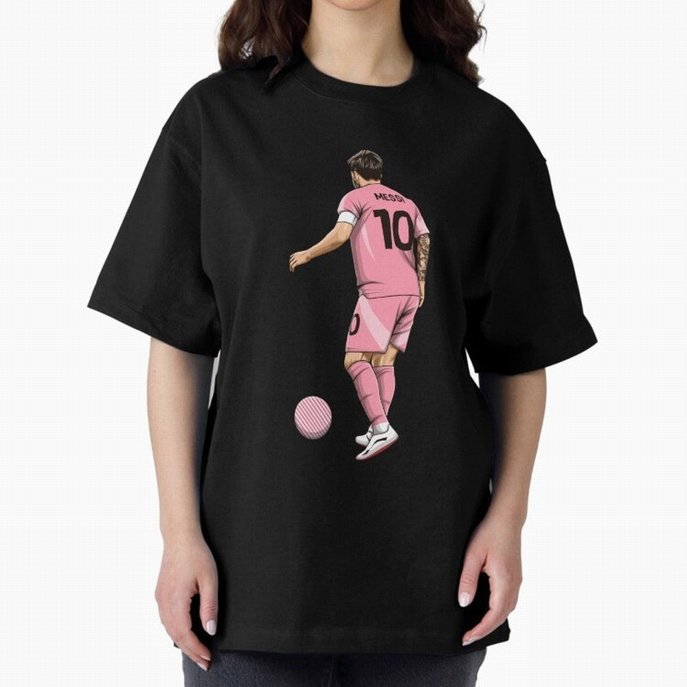 Lionel Messi Oversized T-Shirt Celebrate the Next Chapter of FIFA World Cup 2026 for Fans of Haaland and France and Portugal, Bringing Retro Football Energy, Iconic Rivalries, Trophy Chase Drama and Stadium Atmosphere; Made for Die Hard Supporters,