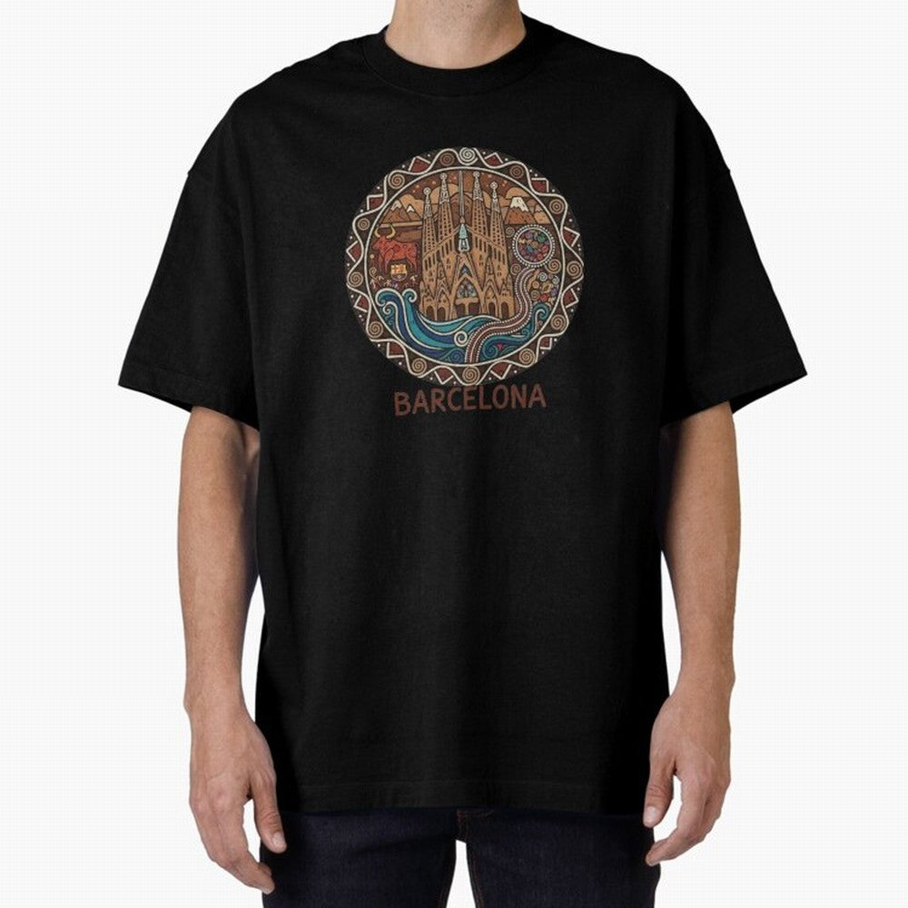 BARCELONA Oversized T-Shirt Get Ready for FIFA World Cup 2026 USA Canada Mexico Spirit, with England and Germany, Neymar, Haaland and Cristiano Ronaldo, Retro Football Energy, Iconic Rivalries, Trophy Chase Drama and Stadium Atmosphere; Ideal for