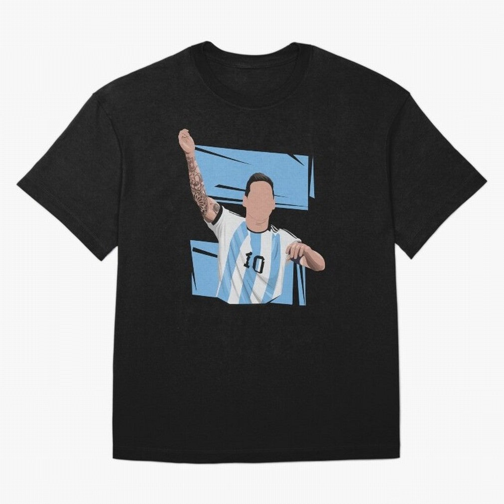 Messi Singing with Crowd World Cup 2022 Oversized T-Shirt Feel the Roar of Match Day Hype around FIFA World Cup 2026, Messi and Cristiano Ronaldo, France and Portugal, Retro Football Energy, Iconic Rivalries, Trophy Chase Drama and Stadium