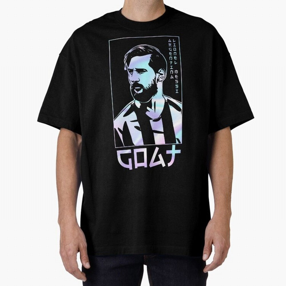 Lionel Messi Holographic Style Portrait art illustration Classic T-Shirt Relive Legendary Nights from FIFA World Cup 2026 USA Canada Mexico Highlighting Messi and Cristiano Ronaldo, Argentina Energy, Vintage Soccer Flavor, Modern Football Stars,