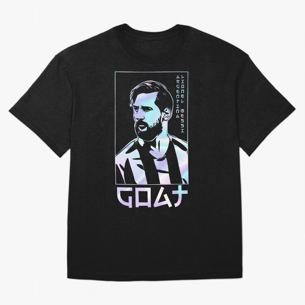 Lionel Messi Holographic Style Portrait art illustration Classic T-Shirt Relive Legendary Nights from FIFA World Cup 2026 USA Canada Mexico Highlighting Messi and Cristiano Ronaldo, Argentina Energy, Vintage Soccer Flavor, Modern Football Stars,